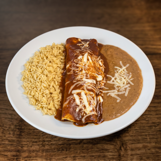 Kids Enchilada Rice and Beans.